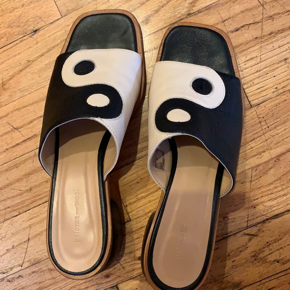 Paloma Wool Black and White Yin Yang Slide Mules